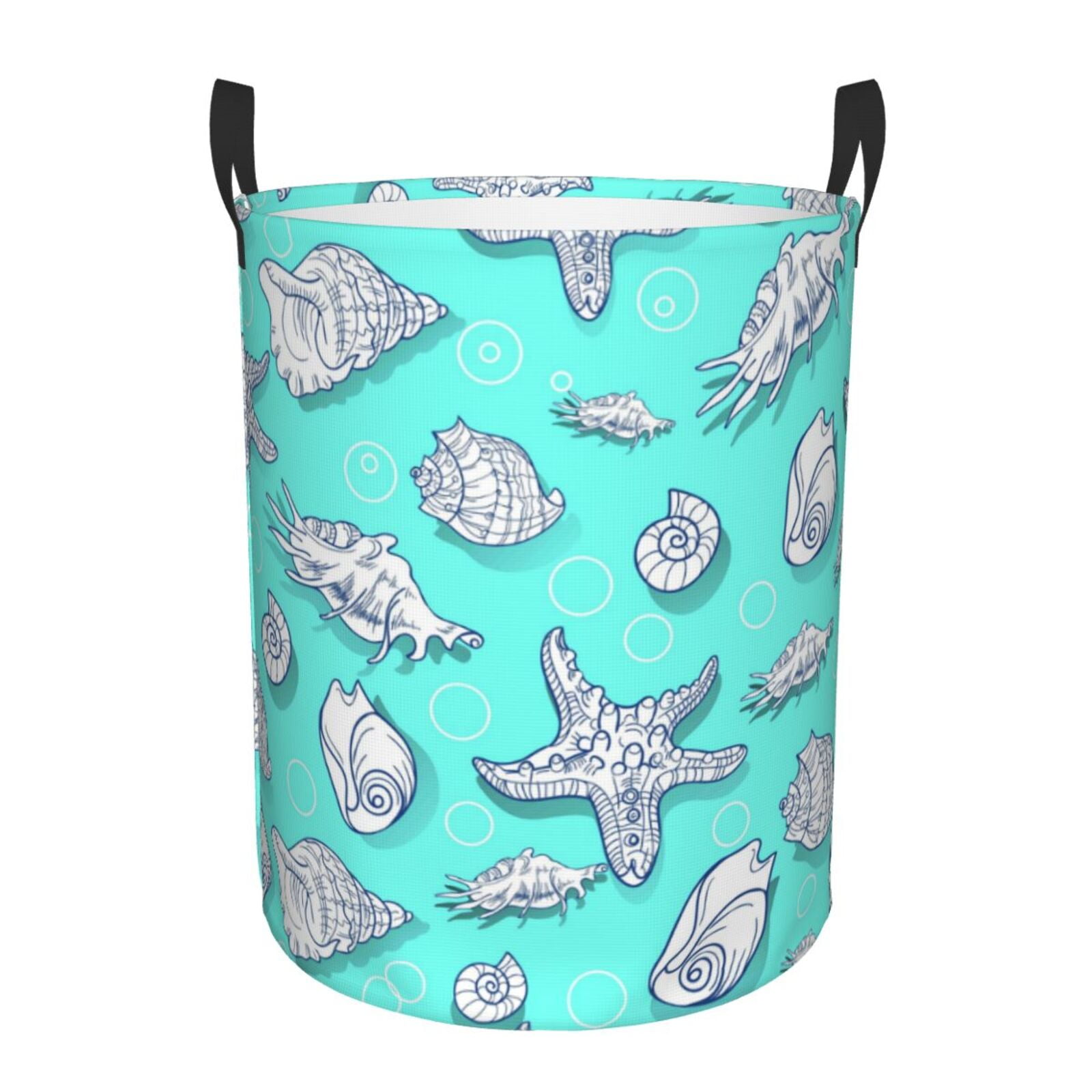 Kll Seashell And Starfish Waterproof Foldable Laundry Hamper Bucket