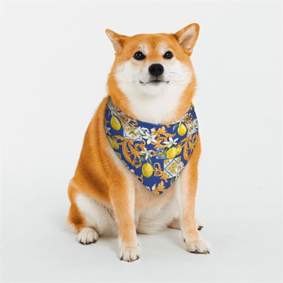 Kll Sicilian Style Dog Bandanas,Triangle Reversible Pet Scarf For Small Medium Large And Extra Large Dogs-Small