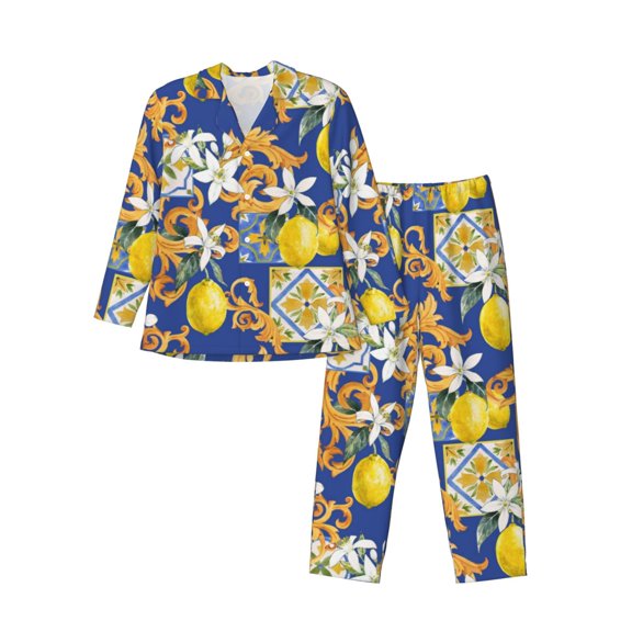 Kll Sicilian Style Sleepwear Mens Flannel Pajamas,Long Cotton Pj Set