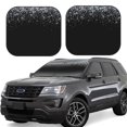 thumbnail image 1 of Kll Silver Glitter1 Windshield Sun Shade 2-Piece Foldable Car Front Window Sunshade For Most Sedans Suv Truck- Large, 1 of 7