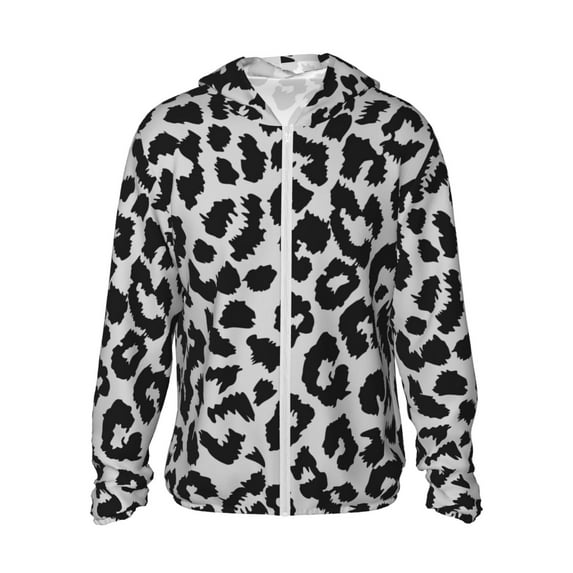 Kll Similar To Leopard Print Print Men'S Women’s Upf 50+ Sun Protection Outdoor Hoodie Jacket Long Sleeve Fishing Hiking Performance Shirt- 3x-Large