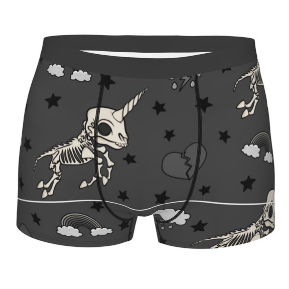 Kll Skeleton Unicorn Men'S Cotton Boxer Briefs Underwear-Medium