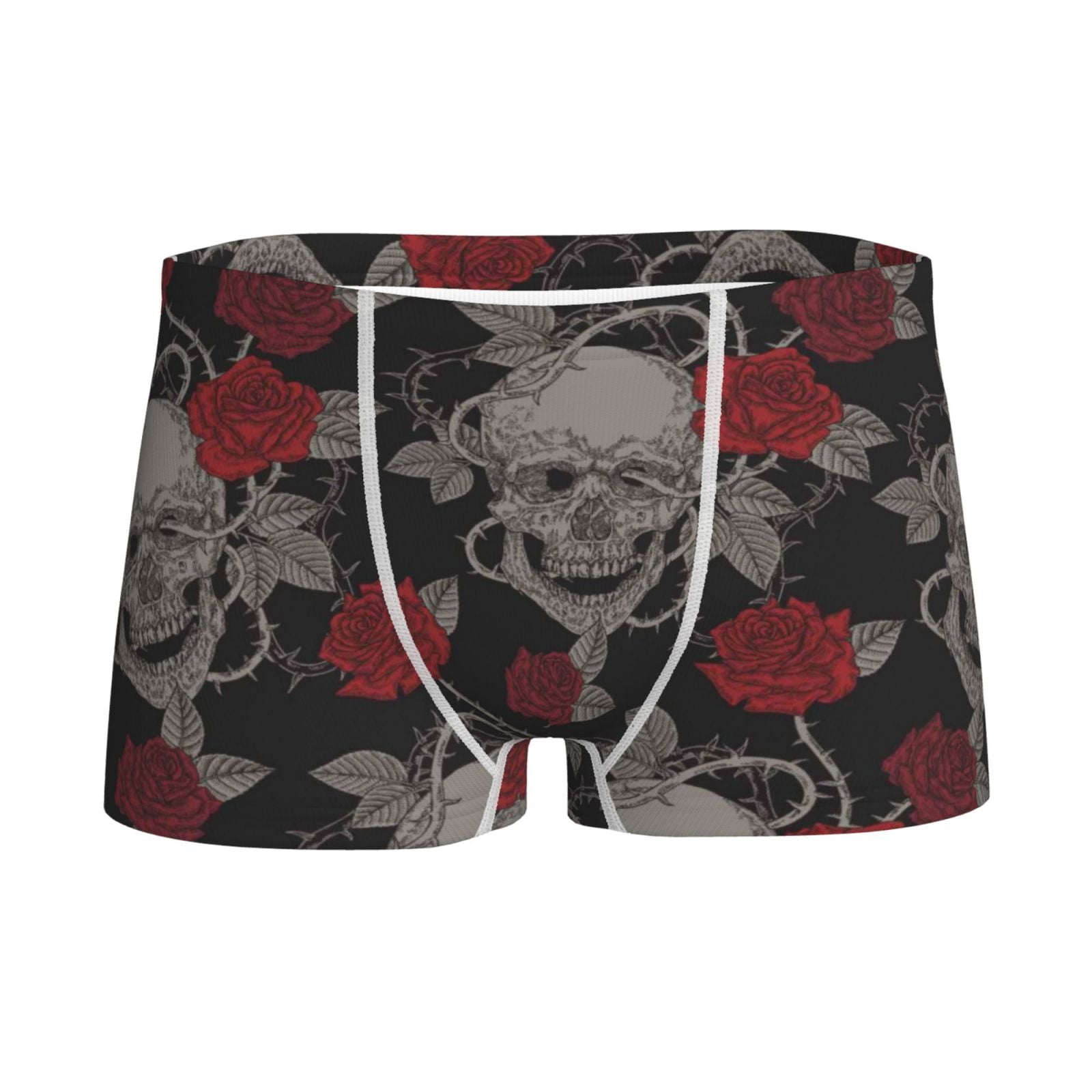Kll Skull And Red Roses Underwear Boys' Boxer Briefs Shorts Toddler