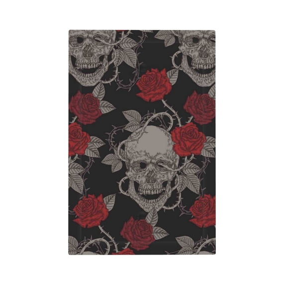 Kll Skull And Red Roses Wall Plate,Gloss Finish,Standard Size 1 - 5" X 3", Polycarbonate Thermoplastic,Electric Receptacle Plug Covers