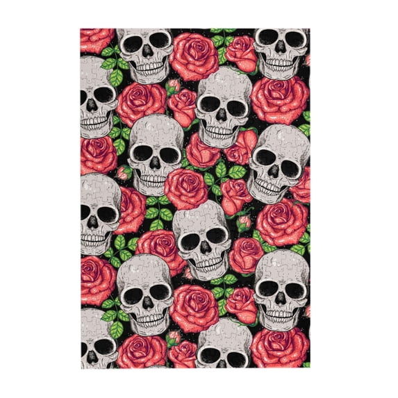Kll Skull And Roses - 300 Piece Jigsaw Puzzle For Adult And Teenagers Family Educational Game Toys 300pcs