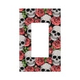 thumbnail image 1 of Kll Skull And Roses Wall Plate,Gloss Finish,Standard Size 1 - 5" X 3", Polycarbonate Thermoplastic,Electric Receptacle Plug Covers, 1 of 8
