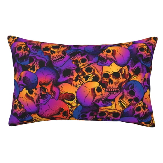 Kll Skull Pillow Covers Envelope Closure,Super Soft And Cozy Fuzzy Fleece Pillow Case Cover 16"X24"