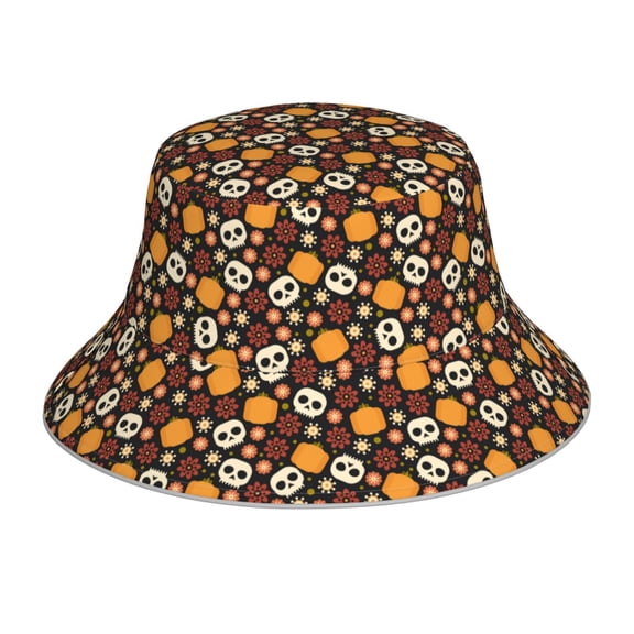 Kll Skulls Bucket Hat For Women Men Packable Travel Beach Sun Hat Outdoor Rave Accessories Reflective Fisherman Cap