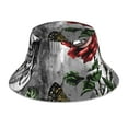 thumbnail image 1 of Kll Skulls Roses Bucket Hat For Women Men Packable Travel Beach Sun Hat Outdoor Rave Accessories Reflective Fisherman Cap, 1 of 9