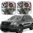 thumbnail image 1 of Kll Skulls Roses Windshield Sun Shade 2-Piece Foldable Car Front Window Sunshade For Most Sedans Suv Truck- Large, 1 of 7
