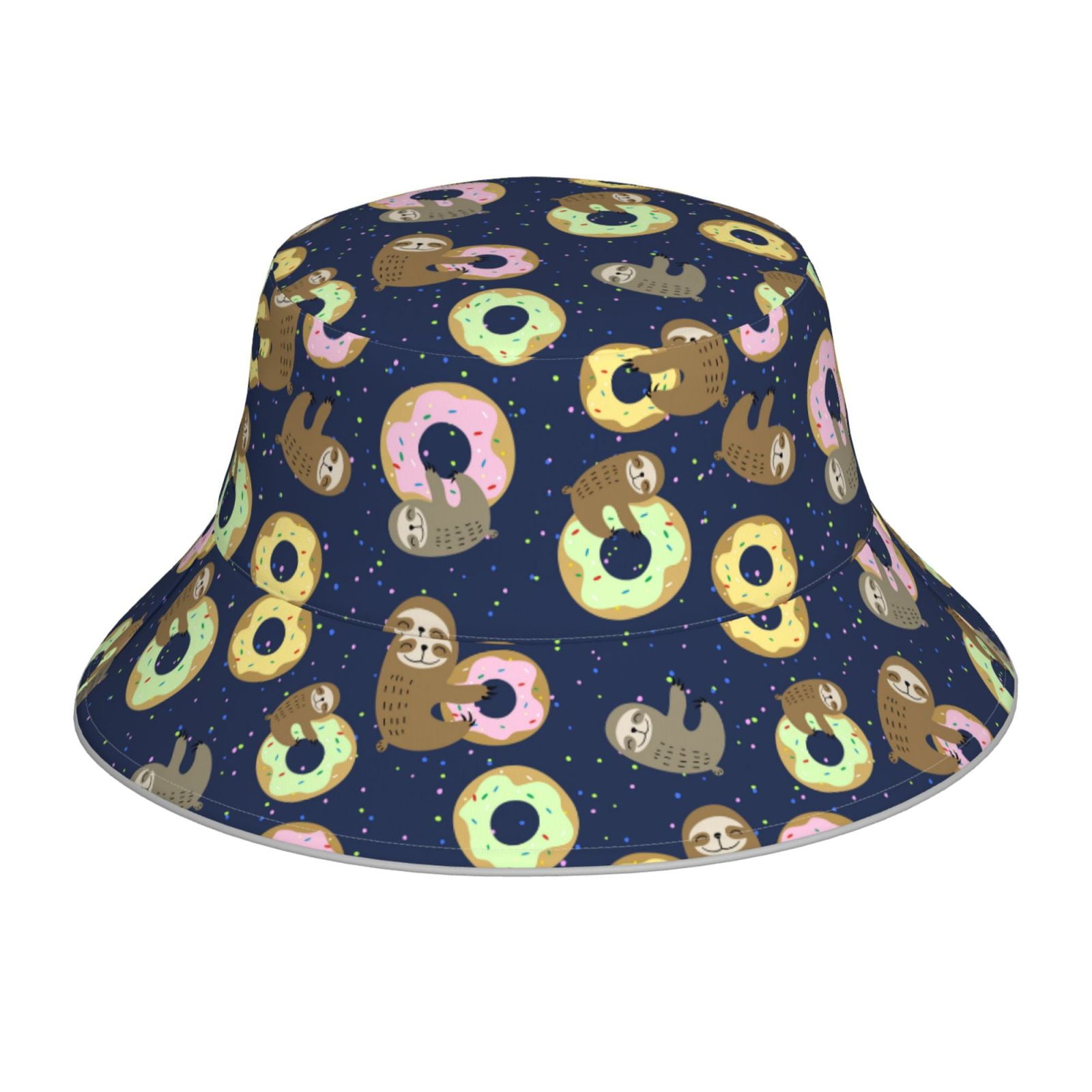 Kll Sloth With Donuts Bucket Hat For Women Men Packable Travel Beach ...