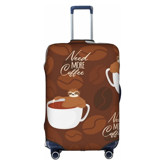 Kll Sloths Need More Coffee Luggage Cover Suitcase Cover Suitcase Protector (Luggage not included)-Large