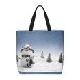 thumbnail image 1 of Kll Snowman And Christmas Tree Pattern Aesthetic Tote Bag For Women Beach Bag Shopping Bags Shoulder Bag Reusable Grocery Bags, 1 of 1