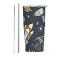 thumbnail image 1 of Kll Space Cars Stainless Steel Vacuum Insulated Coffee Cup 20 Oz Insulated Travel Mug Water Cup With Leak-Proof Straw Lid & Flip Lid,1 Metal Straws,1 Cleaning Brush, 1 of 8