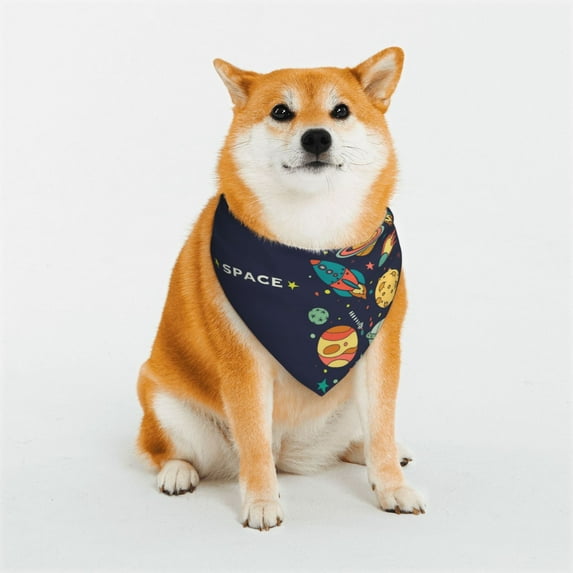 Kll Space Dog Bandanas,Triangle Reversible Pet Scarf For Small Medium Large And Extra Large Dogs-Large