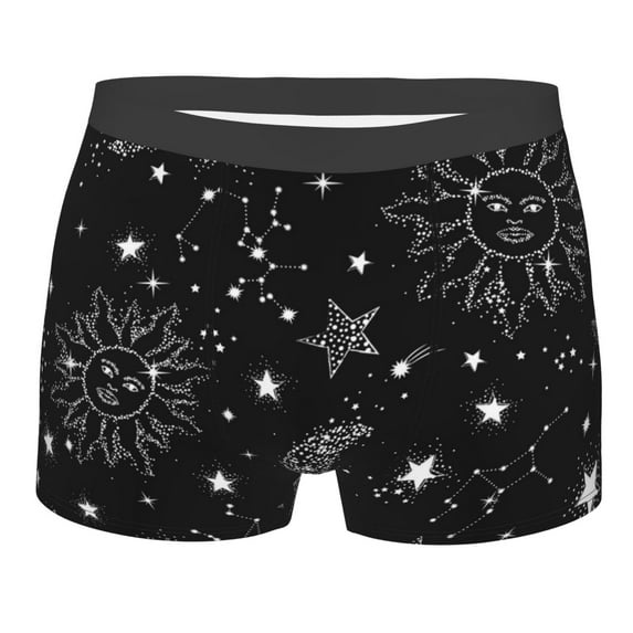 Kll Space Galaxy Men'S Cotton Boxer Briefs Underwear-Large
