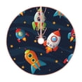 thumbnail image 1 of Kll Spaceships And Stars Christmas Tree Skirt 30",Party Decorations Farmhouse For Christmas Decorations Holiday Party, 1 of 8
