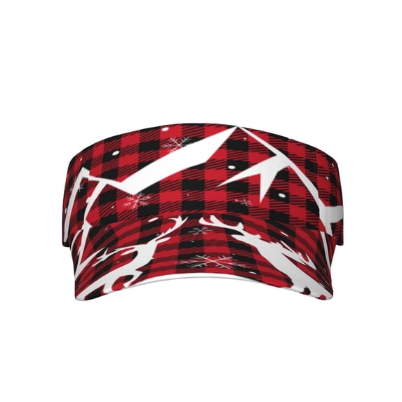 Kll Sport Sun Visor Hats Ball Caps Empty Top Baseball Sun Cap For Men Women-Christmas Buffalo Plaid