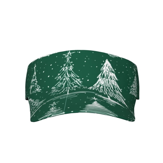 Kll Sport Sun Visor Hats Ball Caps Empty Top Baseball Sun Cap For Men Women-Christmas Trees