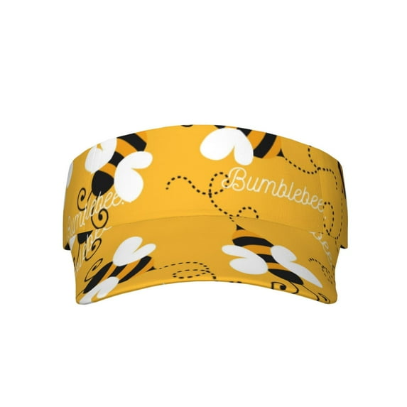 Kll Sport Sun Visor Hats Ball Caps Empty Top Baseball Sun Cap For Men Women-Cute Bee Butterfly Yelllow