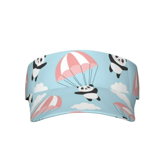 Kll Sport Sun Visor Hats Ball Caps Empty Top Baseball Sun Cap For Men Women-Cute Panda Flying In The Sky