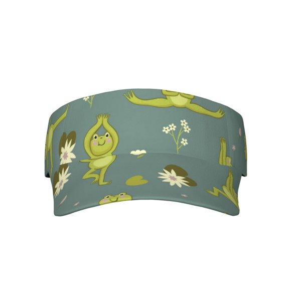 Kll Sport Sun Visor Hats Ball Caps Empty Top Baseball Sun Cap For Men Women-Cute Yoga Frogs