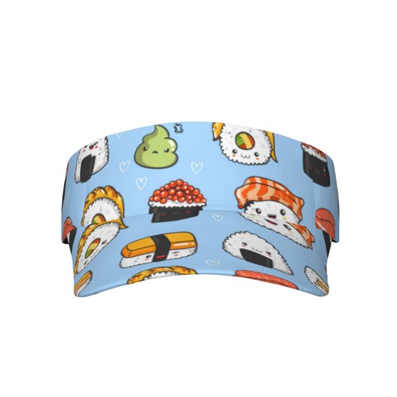Kll Sport Sun Visor Hats Ball Caps Empty Top Baseball Sun Cap For Men Women-Kawaii Sushi (2)