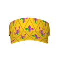 thumbnail image 1 of Kll Sport Sun Visor Hats Ball Caps Empty Top Baseball Sun Cap For Men Women-Mardi Gras Crayfish And Fleur De Lis, 1 of 8