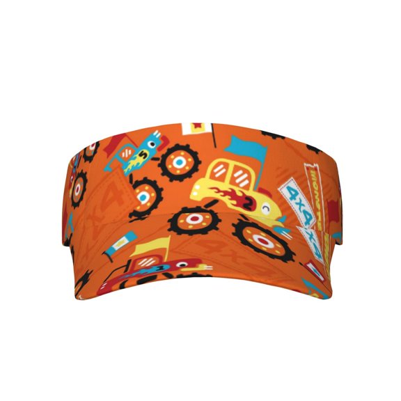 Kll Sport Sun Visor Hats Ball Caps Empty Top Baseball Sun Cap For Men Women-Monster Truck,Truck Cartoon