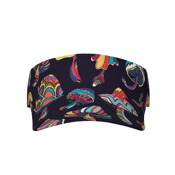 Kll Sport Sun Visor Hats Ball Caps Empty Top Baseball Sun Cap For Men Women-Mushroom Doodle