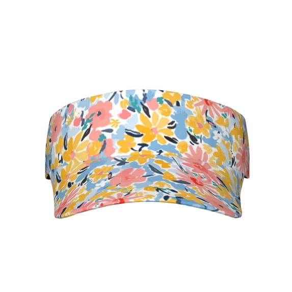 Kll Sport Sun Visor Hats Ball Caps Empty Top Baseball Sun Cap For Men Women-Watercolor Wildflowers