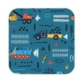 thumbnail image 1 of Kll Square Drink Coasters Set Of 4,Pu Leather Absorbent Coasters Set Decorative Coffee Cup Coasters Housewarming Gift For Home Decor-Construction Trucks, 1 of 9