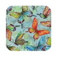 thumbnail image 1 of Kll Square Drink Coasters Set Of 4,Pu Leather Absorbent Coasters Set Decorative Coffee Cup Coasters Housewarming Gift For Home Decor-Retro Seamless Flying Butterflies, 1 of 9