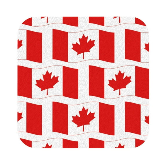 Kll Square Drink Coasters Set Of 4,Pu Leather Absorbent Coasters Set Decorative Coffee Cup Coasters Housewarming Gift For Home Decor-Canada
