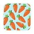 thumbnail image 1 of Kll Square Drink Coasters Set Of 4,Pu Leather Absorbent Coasters Set Decorative Coffee Cup Coasters Housewarming Gift For Home Decor-Cartoon Carrot, 1 of 9