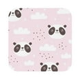 thumbnail image 1 of Kll Square Drink Coasters Set Of 4,Pu Leather Absorbent Coasters Set Decorative Coffee Cup Coasters Housewarming Gift For Home Decor-Cute Panda, 1 of 9