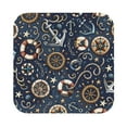 thumbnail image 1 of Kll Square Drink Coasters Set Of 4,Pu Leather Absorbent Coasters Set Decorative Coffee Cup Coasters Housewarming Gift For Home Decor-Nautical, 1 of 9