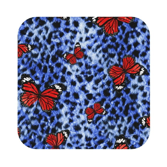 Kll Square Drink Coasters Set Of 4,Pu Leather Absorbent Coasters Set Decorative Coffee Cup Coasters Housewarming Gift For Home Decor-Abstract Colorful Butterflies