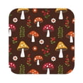 thumbnail image 1 of Kll Square Drink Coasters Set Of 4,Pu Leather Absorbent Coasters Set Decorative Coffee Cup Coasters Housewarming Gift For Home Decor-Woodland Mushroom With Flowers And Berries, 1 of 9