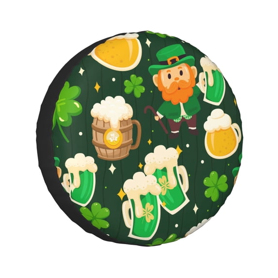Kll St Patrick'S Day10 Tire Cover,Universal Wheel Tire Cover For Trailer, Rv, Suv, Truck,Camper And Many Vehicle,(17 Inch)