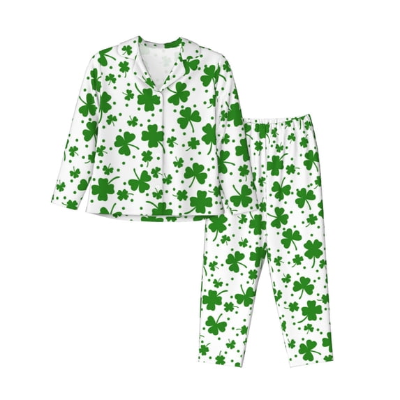 Kll St Patrick'S Day4 Print Women'S Long Sleeve Pajamas With Pants Sleepwear Loungewear 2 Set-Medium