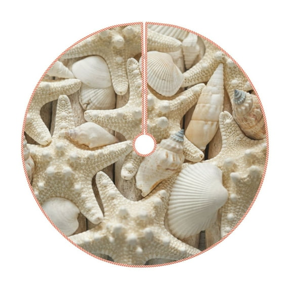 Kll Starfish And Sea Shells Christmas Tree Skirt 48",Party Decorations Farmhouse For Christmas Decorations Holiday Party