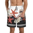 thumbnail image 1 of Kll Starfishes Shells Men'S Casual Summer Beach Shorts Hawaiian Shorts With Pockets-Xx-Large, 1 of 9
