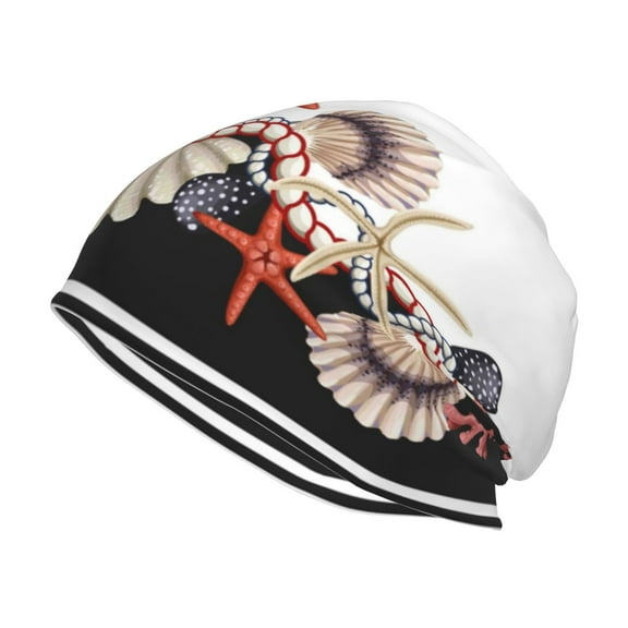 Kll Starfishes Shells Winter Fall Beanie Knit Hats For Men & Women - Warm & Soft Stylish Toboggan Caps For Cold Weather