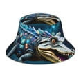 thumbnail image 1 of Kll Starry Sky Colorful Crocodile Bucket Hat for Women Men Packable Travel Beach Sun Hat Outdoor Rave Accessories Reflective Fisherman Cap, 1 of 6