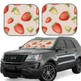 thumbnail image 1 of Kll Strawberries Windshield Sun Shade 2-Piece Foldable Car Front Window Sunshade For Most Sedans Suv Truck - Auto Sun Blocker Visor Protector Blocks Max Uv Rays - Large, 1 of 7