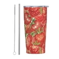 thumbnail image 1 of Kll Strawberry Stainless Steel Vacuum Insulated Coffee Cup 20 Oz Insulated Travel Mug Water Cup With Leak-Proof Straw Lid & Flip Lid,1 Metal Straws,1 Cleaning Brush, 1 of 8
