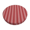 thumbnail image 1 of Kll Stripes Red White Round Bar Chair Cushion Cover 12 Inch,Bar Stool Protector With Elastic, Soft Washable, 1 of 7