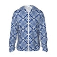thumbnail image 1 of Kll Stylized Flowers Vintage Boho Print Men'S Women’s Upf 50+ Sun Protection Outdoor Hoodie Jacket Long Sleeve Fishing Hiking Performance Shirt- Small, 1 of 8