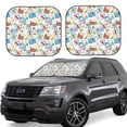 thumbnail image 1 of Kll Summer Stamp Windshield Sun Shade 2-Piece Foldable Car Front Window Sunshade For Most Sedans Suv Truck - Auto Sun Blocker Visor Protector Blocks Max Uv Rays - Small, 1 of 7